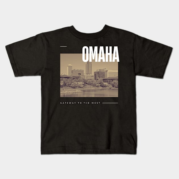 Omaha city Kids T-Shirt by Innboy